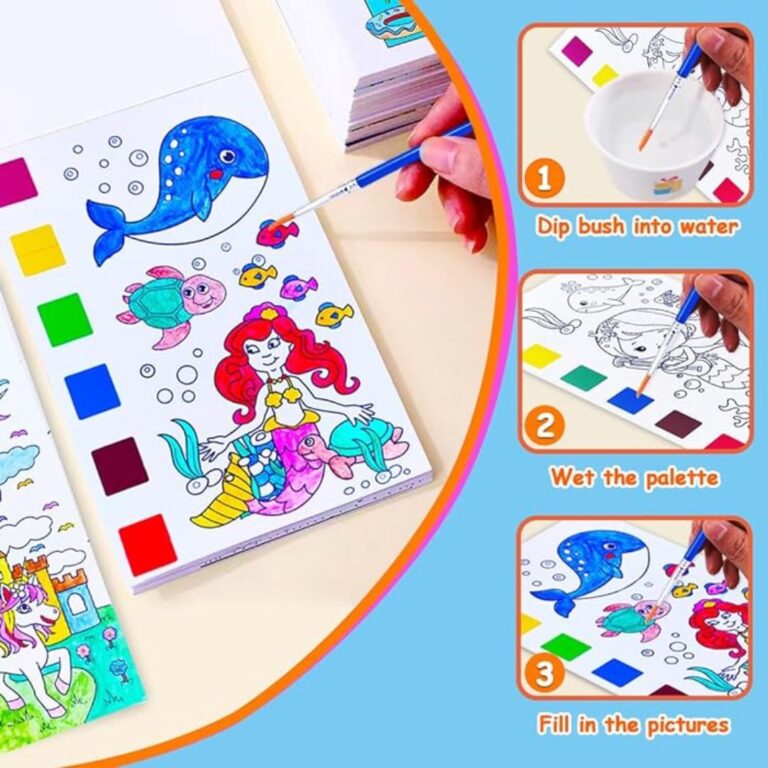 Coloring Pad With 6-Colour Strip And Brush - Image 12