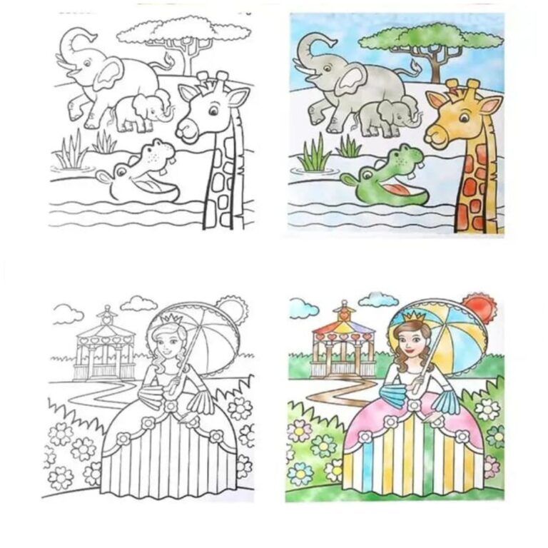 Coloring Pad With 6-Colour Strip And Brush - Image 15