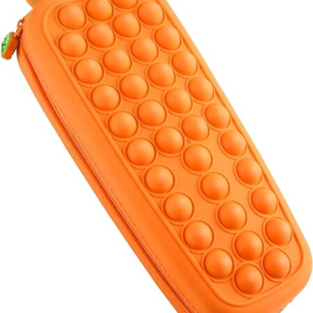 Carrot Silicon Pop It Pencil Pouch