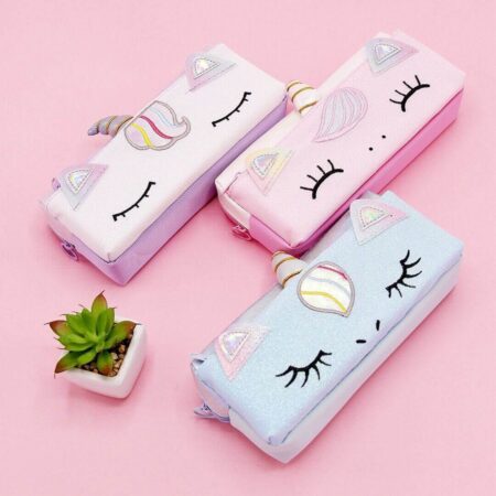 Unicorn Glitter Double Chain Pencil Pouch