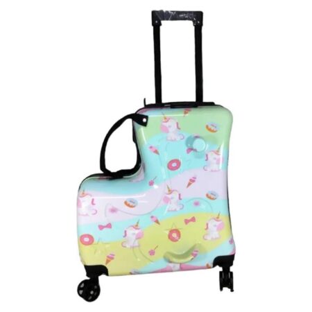 Unicorn Suitcase Trolley Bag With Scooter Ride