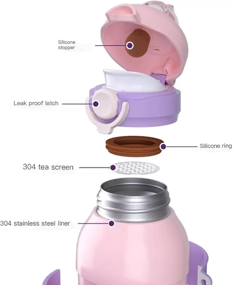 Cute Bunny Stainless Steel Sipper Bottle With Strap - Image 9