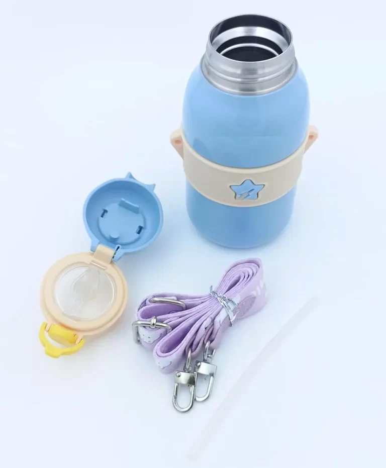 Cute Bunny Stainless Steel Sipper Bottle With Strap - Image 8