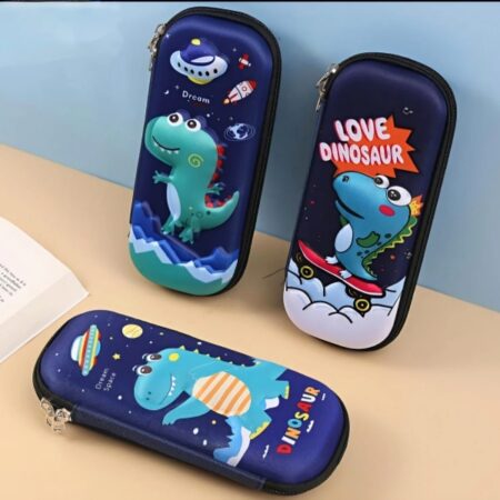 Dino Embossed Single Chain Pencil Case