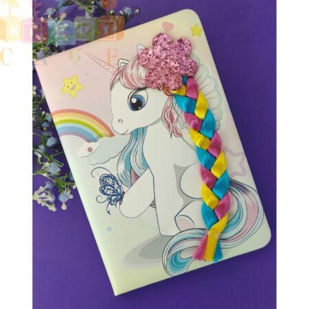 Unicorn Printed Soft Diary With Braide (Random)