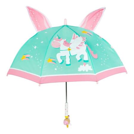 3D Green Unicorn Umbrella
